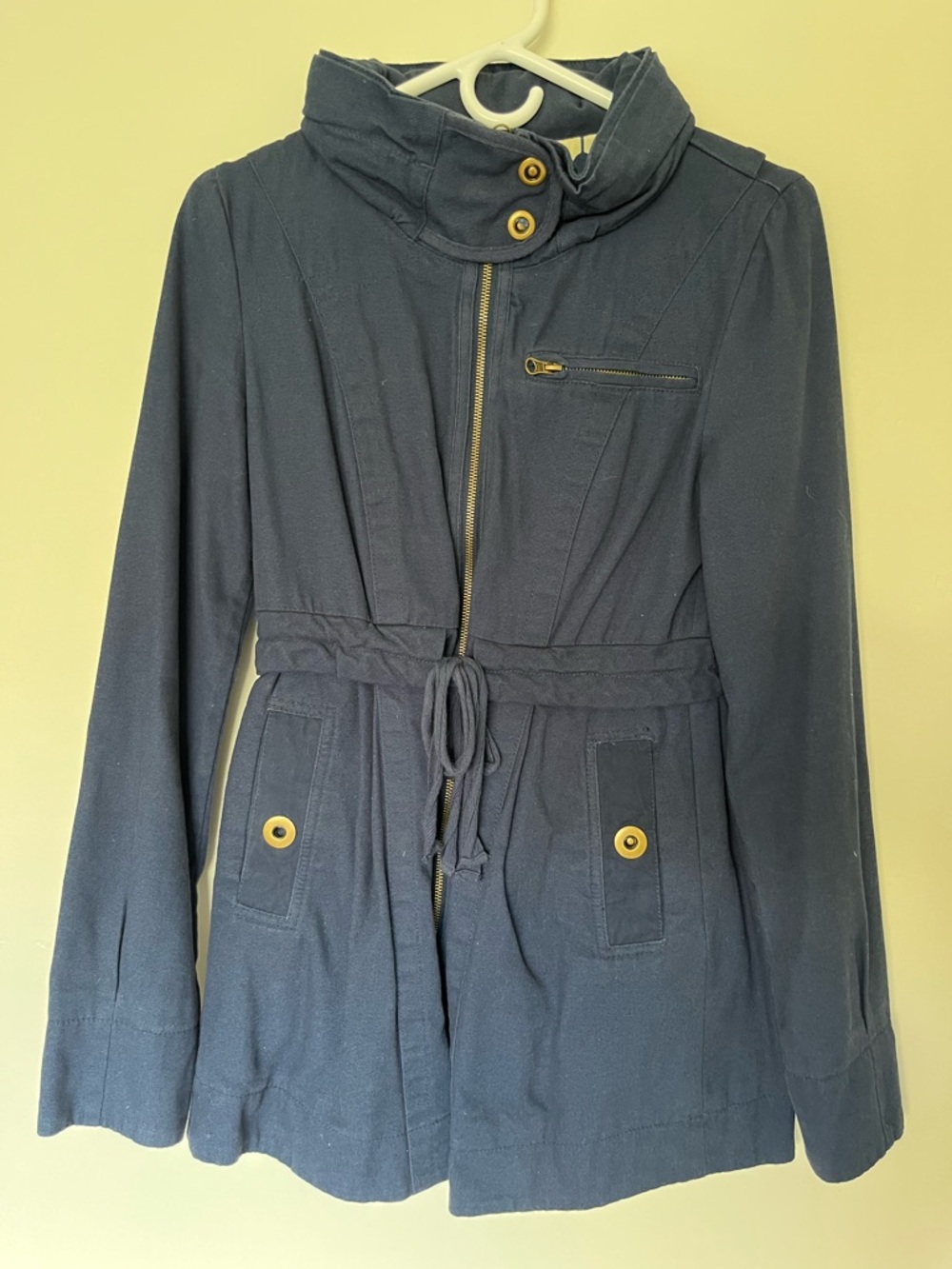 Tulle Womens Medium Navy Utility Drawstring Jacket